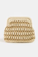 Load image into Gallery viewer, Open Weave Raffia Clutch &amp; Crossbody Bag