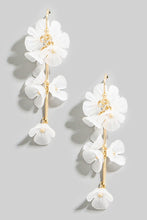 Load image into Gallery viewer, Delicate Soft White Flower Dangle Earrings