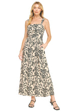 Load image into Gallery viewer, Timeless Taupe &amp; Black Floral Print Maxi Dress