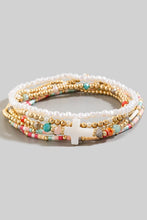 Load image into Gallery viewer, Sea Shell Cross Charm Mixed Mini Beaded Bracelet Set
