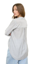 Load image into Gallery viewer, On The Go Striped Button Down Blouse