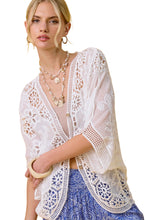 Load image into Gallery viewer, Floral Embroidered Curved Hem Cardigan
