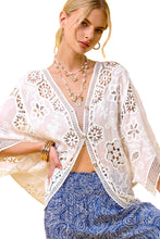 Load image into Gallery viewer, Floral Embroidered Curved Hem Cardigan
