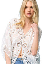 Load image into Gallery viewer, Floral Embroidered Curved Hem Cardigan