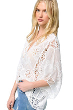 Load image into Gallery viewer, Floral Embroidered Curved Hem Cardigan