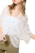 Load image into Gallery viewer, Floral Embroidered Curved Hem Cardigan