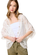 Load image into Gallery viewer, Floral Embroidered Curved Hem Cardigan