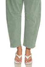 Load image into Gallery viewer, Olive Barrel-Leg Denim Pants