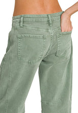 Load image into Gallery viewer, Olive Barrel-Leg Denim Pants