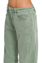 Load image into Gallery viewer, Olive Barrel-Leg Denim Pants