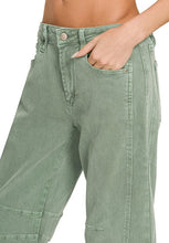 Load image into Gallery viewer, Olive Barrel-Leg Denim Pants