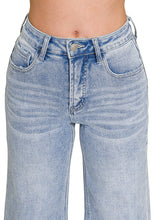 Load image into Gallery viewer, High-Waist Frayed Hem Wide Leg Denim