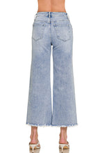 Load image into Gallery viewer, High-Waist Frayed Hem Wide Leg Denim
