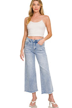 Load image into Gallery viewer, High-Waist Frayed Hem Wide Leg Denim