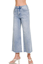 Load image into Gallery viewer, High-Waist Frayed Hem Wide Leg Denim