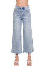 Load image into Gallery viewer, High-Waist Frayed Hem Wide Leg Denim