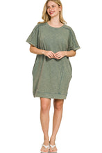 Load image into Gallery viewer, Washed Slub Short Sleeve Dress