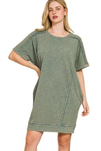 Load image into Gallery viewer, Washed Slub Short Sleeve Dress