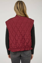 Load image into Gallery viewer, Tie Detail Snap Button Down Quilted Puffer Vest
