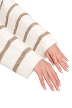 Load image into Gallery viewer, Cream &amp; Taupe Stripe Boxy Sweater