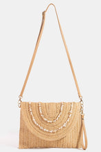 Load image into Gallery viewer, Shell Beaded Woven Envelope Clutch
