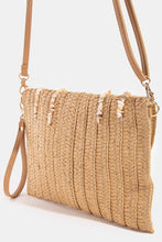 Load image into Gallery viewer, Shell Beaded Woven Envelope Clutch