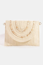 Load image into Gallery viewer, Shell Beaded Woven Envelope Clutch