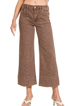Load image into Gallery viewer, Mid Rise Wide Leg Cropped Color Denim Pants