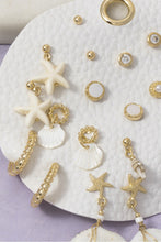 Load image into Gallery viewer, Coastal Shell &amp; Pearl 10 Pair Earring Set