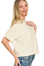 Load image into Gallery viewer, Lightweight Exposed Seam Short Sleeve Crop Sweater