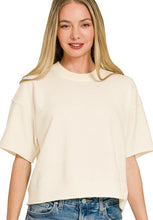 Load image into Gallery viewer, Lightweight Exposed Seam Short Sleeve Crop Sweater