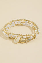 Load image into Gallery viewer, Coastal Charm Cowrie Shell Stacked Bracelet