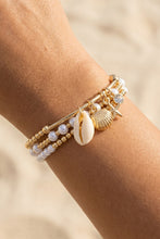 Load image into Gallery viewer, Coastal Charm Cowrie Shell Stacked Bracelet
