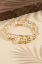 Load image into Gallery viewer, Coastal Charm Cowrie Shell Stacked Bracelet