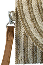 Load image into Gallery viewer, Metallic Arc Woven Envelope Clutch