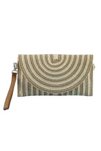 Load image into Gallery viewer, Metallic Arc Woven Envelope Clutch