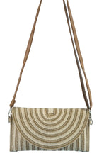 Load image into Gallery viewer, Metallic Arc Woven Envelope Clutch