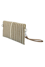 Load image into Gallery viewer, Metallic Arc Woven Envelope Clutch