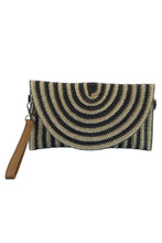 Load image into Gallery viewer, Metallic Arc Woven Envelope Clutch