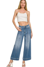 Load image into Gallery viewer, High Rise Wide Leg Pintuck Denim Pants - front view