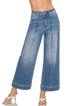 Load image into Gallery viewer, High Rise Wide Leg Pintuck Denim Pants - front view 2