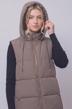 Load image into Gallery viewer, Cozy Days Hooded Long Puffer Vest