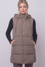 Load image into Gallery viewer, Cozy Days Hooded Long Puffer Vest