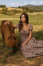 Load image into Gallery viewer, Burgundy Plaid A-line Midi Dress