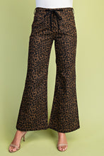 Load image into Gallery viewer, Wild at Heart Drawstring Leopard Denim Pants
