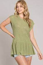 Load image into Gallery viewer, Short Dolman Sleeve Peplum Knit Top