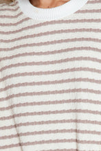 Load image into Gallery viewer, Side Slit Bubble Cotton Stripe Tunic Sweatshirt