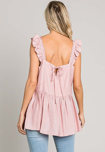 Whimsical Ruffle Shoulder Baby Doll Top