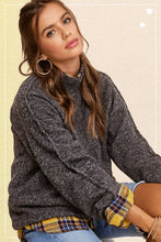 Load image into Gallery viewer, Loose Fit Balloon Sleeves Mock Neck Sweater