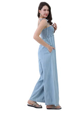 Load image into Gallery viewer, Breezy Wide Leg Smocked Top Jumpsuit